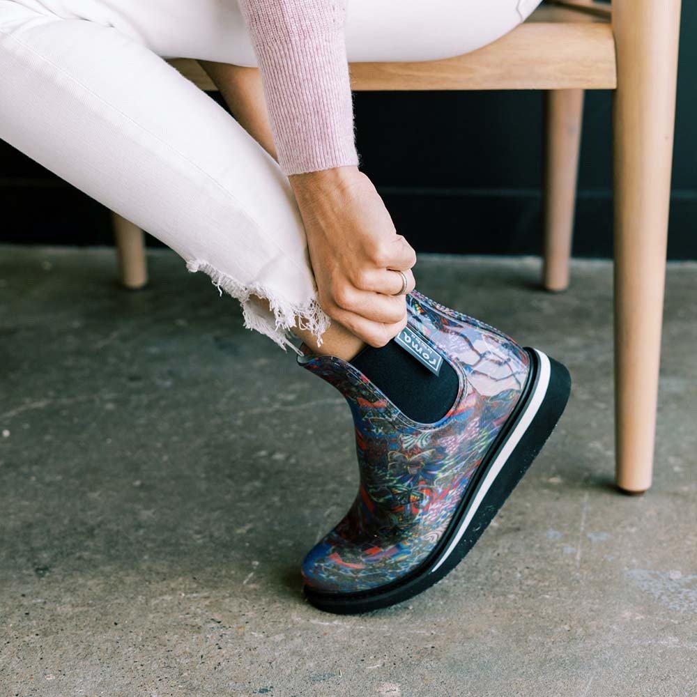 Roma Women Ava Art22 Limited Edition TieDye Butterfly Ankle Platform Rain Boots